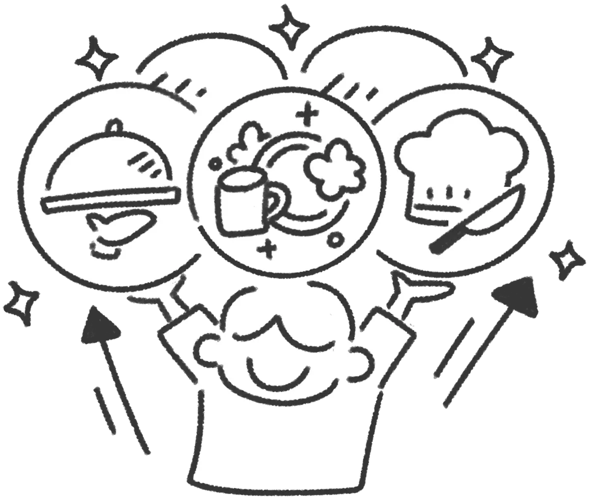 「自信もスキルも増えていく」のイラストです